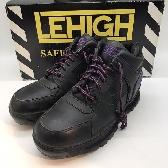 LeHigh NuGuard 75 Safety Toe EH Work Shoes Women's 6.5 Black Slip Oil Resistant - Picture 3 of 15